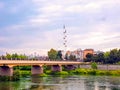 The view of YeÃÅ¸ilÃÂ±rmak river in Ãâ¡arÃÅ¸amba district of Samsun city. Royalty Free Stock Photo
